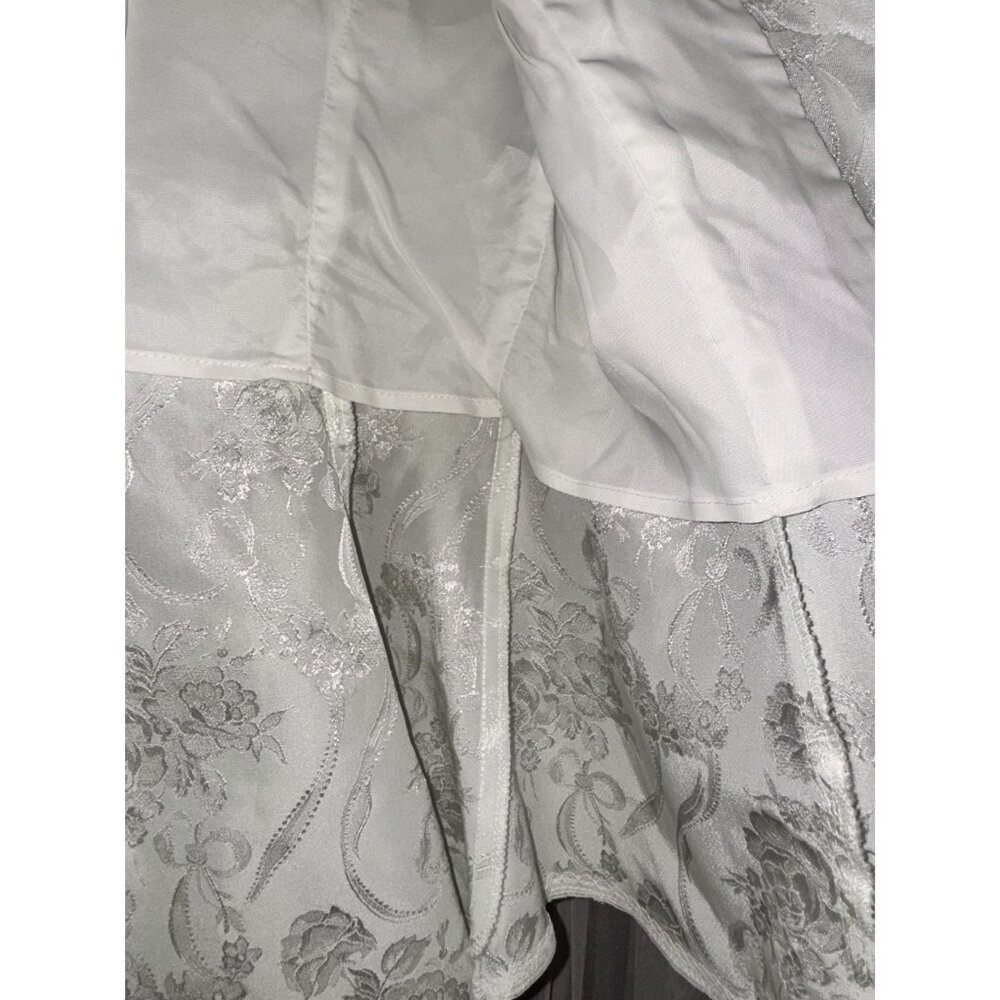 Jessica McClintock White Satin Brocade Womens Jacket With Embroidered Lace Detai - Picture 7 of 10